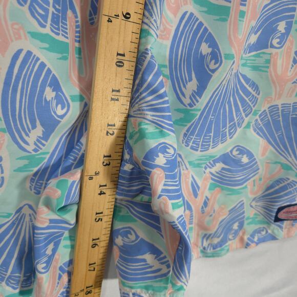 Vineyard Vines Swim Trunks Mens Large Seashell Coral Pockets Drawstring Unlined - Picture 7 of 10